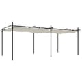 Miniatyrbild 2 av 2: Pergola med infällbart tak gräddvit 589x292x230 cm