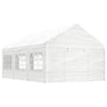 Miniatyrbild 1 av 2: Paviljong med tak vit 6,69x4,08x3,22 m polyeten