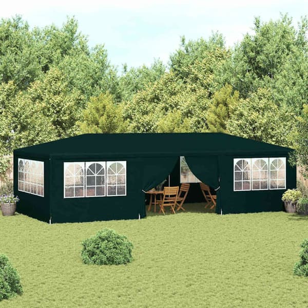 Professionellt partytält med väggar 4x9 m grön 90 g/m²