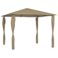Miniatyrbild 1 av 2: Paviljong med stolpar 3x3x2,6 m taupe 160 g/m²