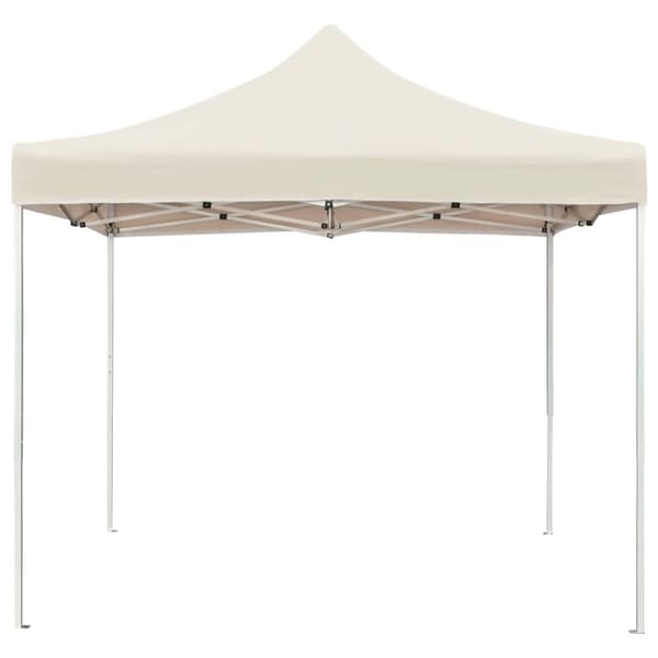 Hopfällbart partytält aluminium 2x2 m gräddvit