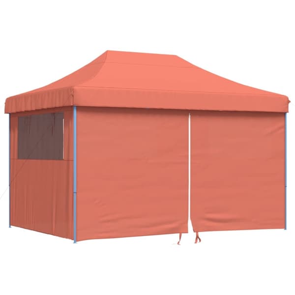 Pop-Up hopfällbart partytält med 4 sidoväggar terrakotta