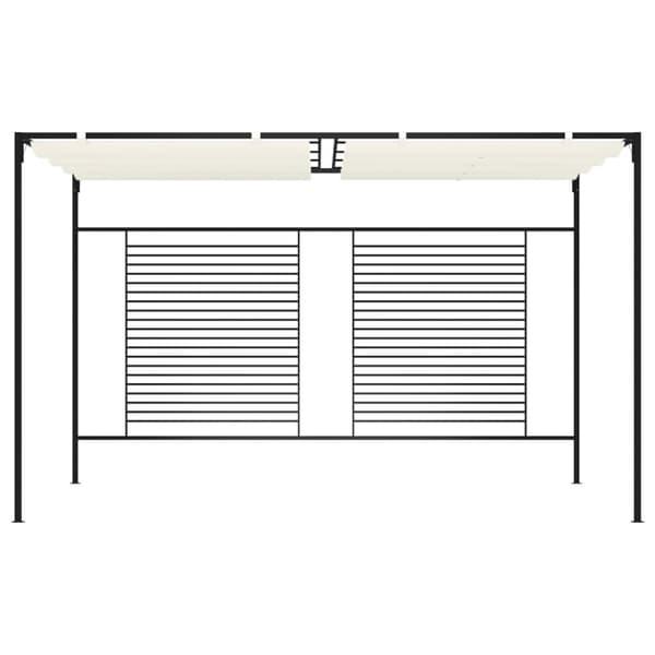 Paviljong med infällbart tak 3x4x2,3 m gräddvit 180 g/m²