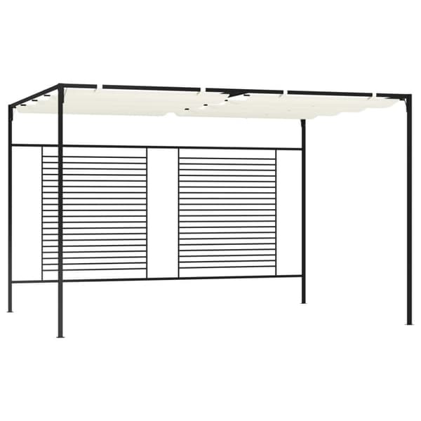Paviljong med infällbart tak 3x4x2,3 m gräddvit 180 g/m²