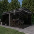 Miniatyrbild 1 av 2: Paviljong myggnät ljusslinga LED 4x3x2,73 m antracit 180 g/m²