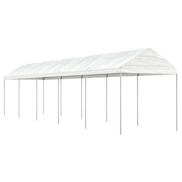 Paviljong med tak vit 11,15x2,28x2,69 m polyeten