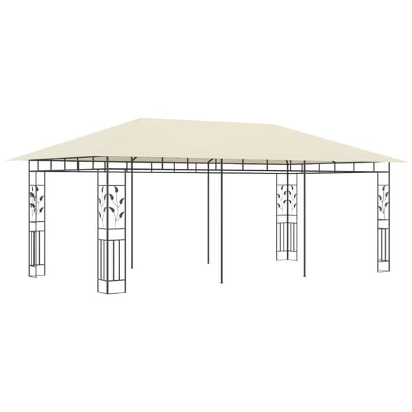 Paviljong med myggnät 6x3x2,73 m gräddvit