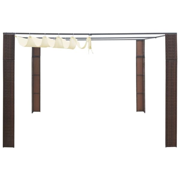 Paviljong med tak konstrotting 300x300x200 cm brun och gräddvit