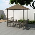 Miniatyrbild 1 av 2: Paviljong med bord och bänkar 2,5x1,5x2,4 m taupe 180 g/m²