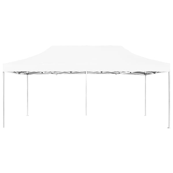Hopfällbart partytält aluminium 6x3 m vit