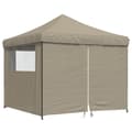 Miniatyrbild 2 av 2: Pop-Up hopfällbart partytält med 4 sidoväggar taupe