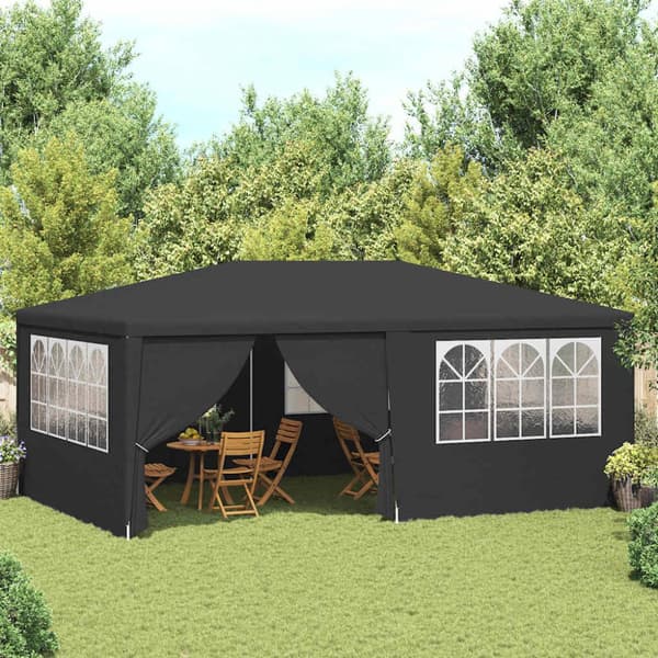 Professionellt partytält med väggar 4x6 m antracit 90 g/m²