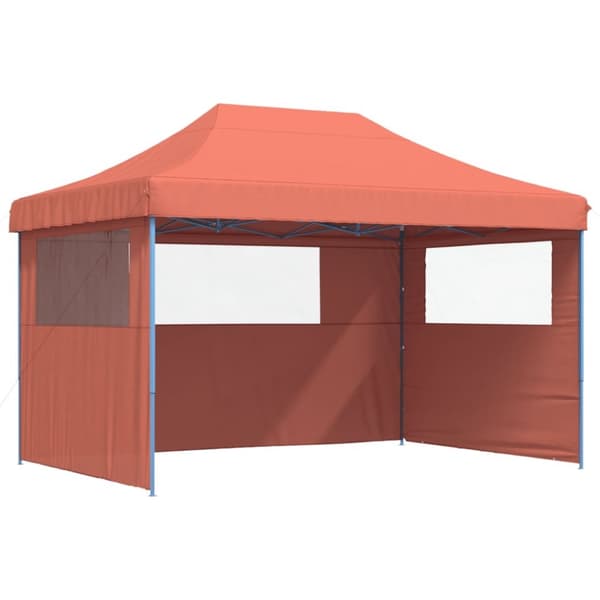Pop-Up hopfällbart partytält med 3 sidoväggar terrakotta