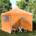 Miniatyrbild 1 av 2: Pop-Up hopfällbart partytält med 4 sidoväggar ORANGE