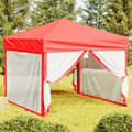 Miniatyrbild 1 av 2: Hopfällbart partytält med sidoväggar röd 3x3 m