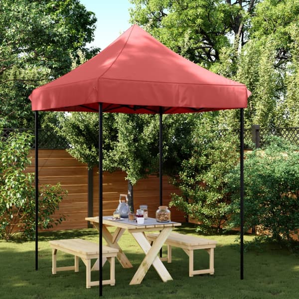Pop-Up hopfällbart partytält 200x200x306 cm vinröd