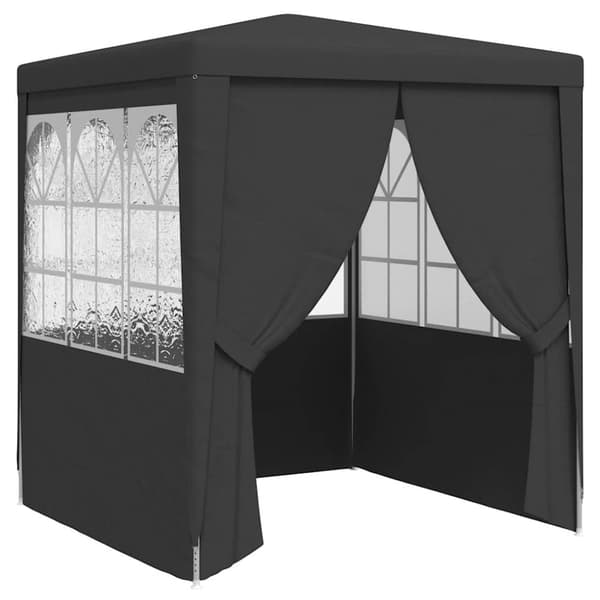 Professionellt partytält med väggar 2,5x2,5 m antracit 90 g/m²