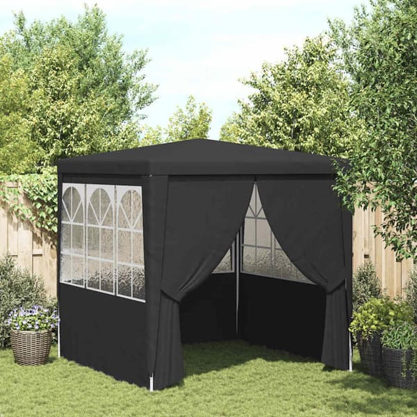 Professionellt partytält med väggar 2,5x2,5 m antracit 90 g/m²