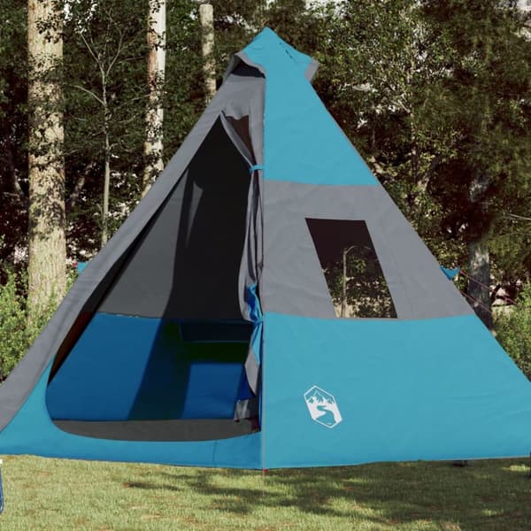 Tipi-tält 7 personer blå vattentätt