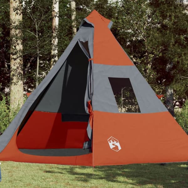 Tipi-tält 7 personer orange vattentätt