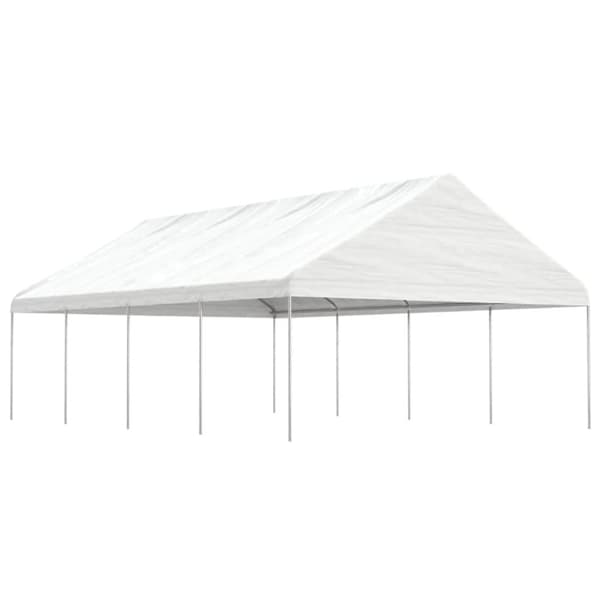 Paviljong med tak vit 8,92x5,88x3,75 m polyeten