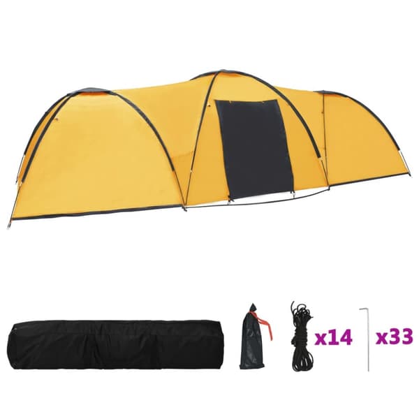 Kupoltält 650x240x190 cm 8 personer gul