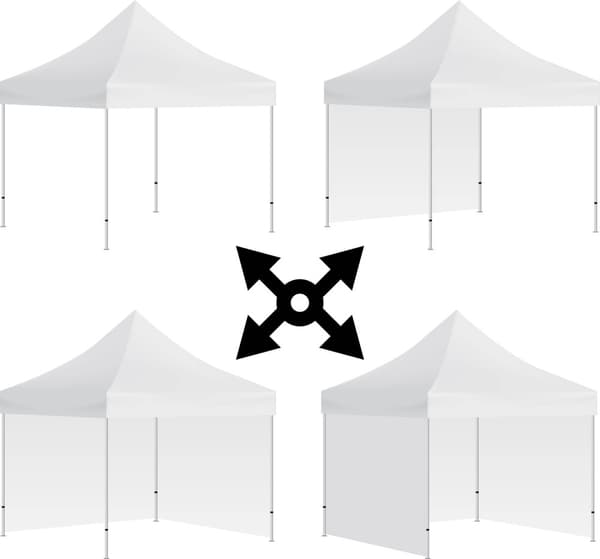 Express shopping pavillon 3x3 m 3 vægge grøn