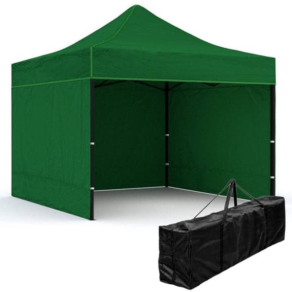 Express shopping pavillon 3x3 m 3 vægge grøn