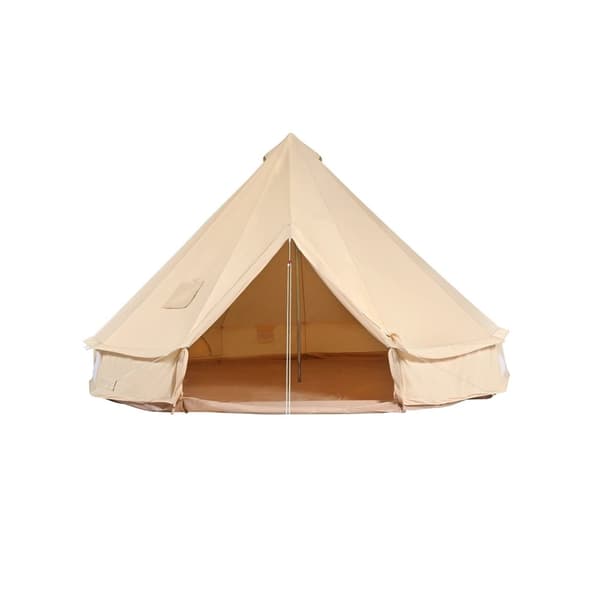 Canvas Bell Tent, Rymlig 3m Diameter, Säker Inomhusvärme,3m polyester-bomull