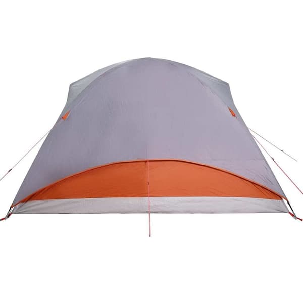 vidaXL Tunneltelt for camping 6 personer grå og oransje vanntett
