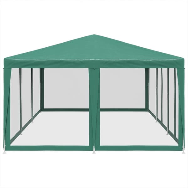 Juhlateltta 10 verkkoseinämillä Vihreä 6x4 m HDPE