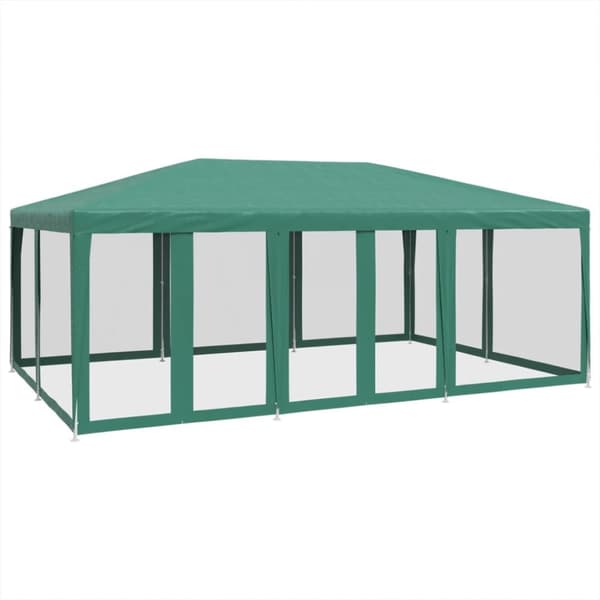 Juhlateltta 10 verkkoseinämillä Vihreä 6x4 m HDPE