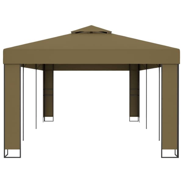 Paviljong dubbla tak 3x6 m taupe 180 g/m²