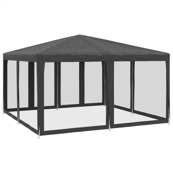 Juhlateltta 8 Verkkoseinät Antrasiitti 4x4 m HDPE