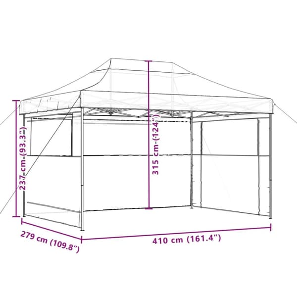 Pop-Up hopfällbart partytält med 3 sidoväggar beige