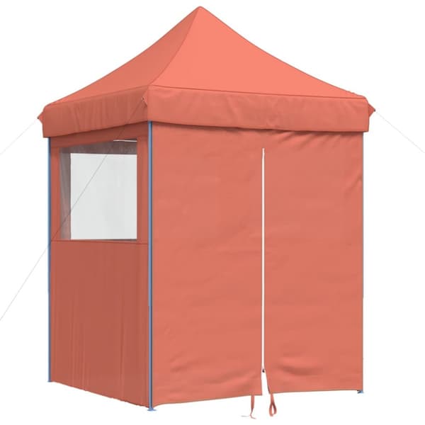 Pop-Up hopfällbart partytält med 4 sidoväggar terrakotta