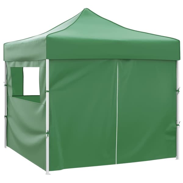 Hopfällbart tält 3 x 3 m 4 väggar grön