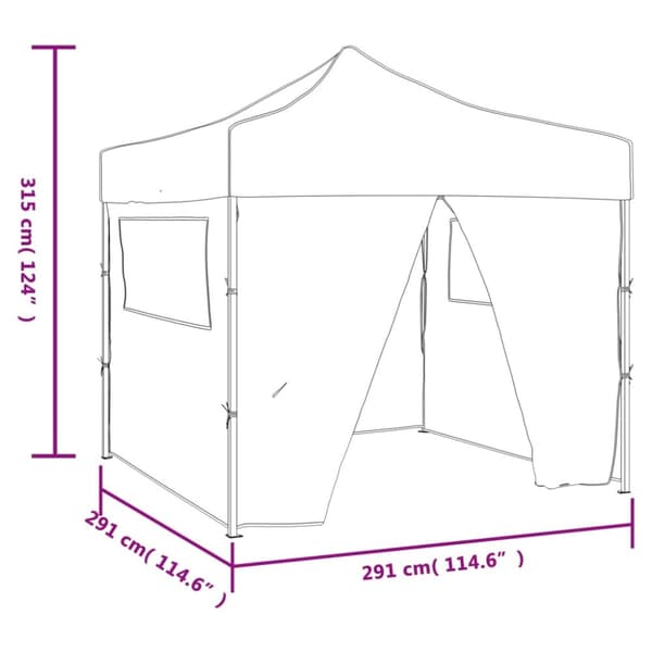 Hopfällbart tält 3 x 3 m 4 väggar grön