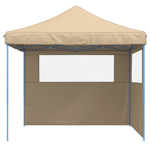Pop-Up hopfällbart partytält med 2 sidoväggar beige