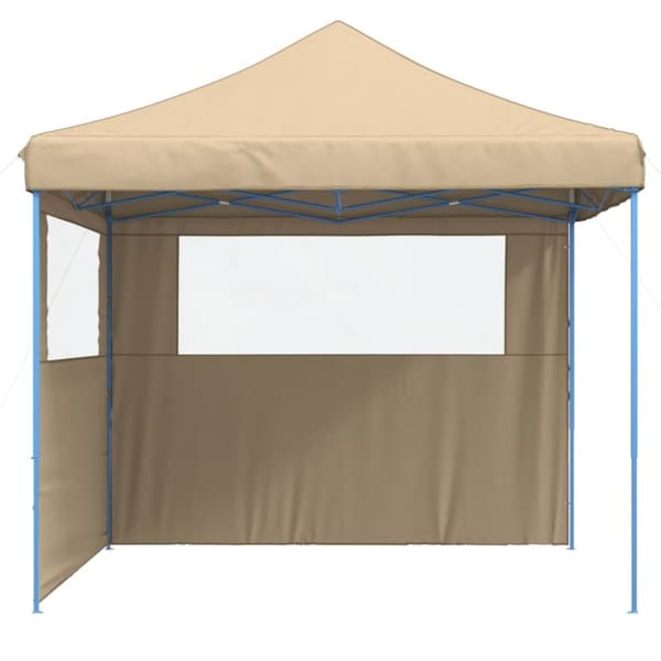 Pop-Up hopfällbart partytält med 2 sidoväggar beige