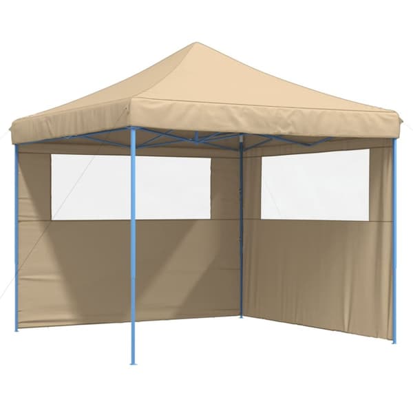 Pop-Up hopfällbart partytält med 2 sidoväggar beige