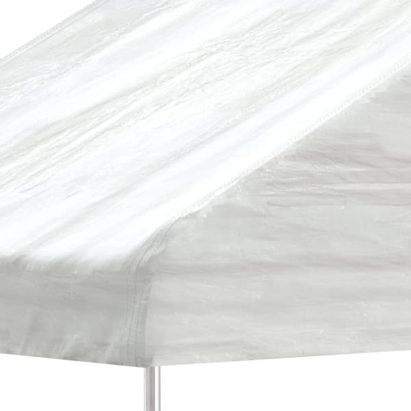 Paviljong med tak vit 4,08x2,23x3,22 m polyeten
