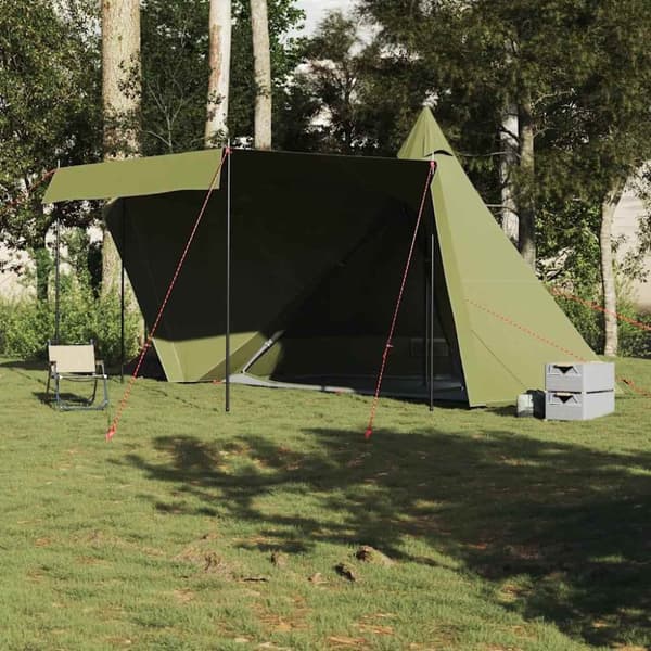 vidaXL Familjetält tipi 6 personer olivgrön vattentätt