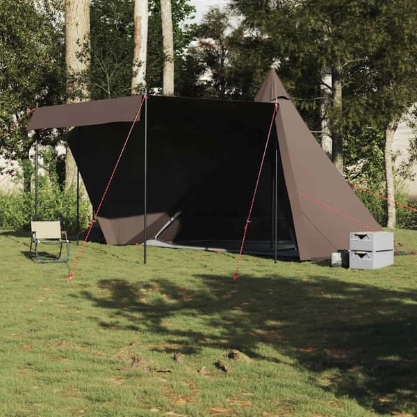 vidaXL Familietelt for camping 6 personer brun vanntett