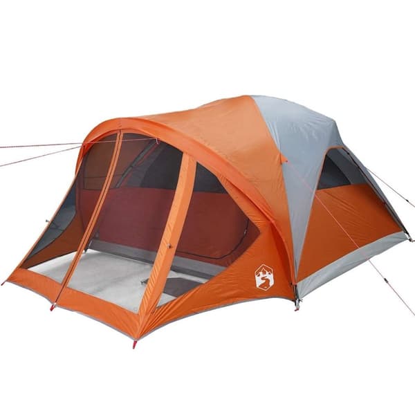 vidaXL 6-personers campingtelt vandtæt grå og orange