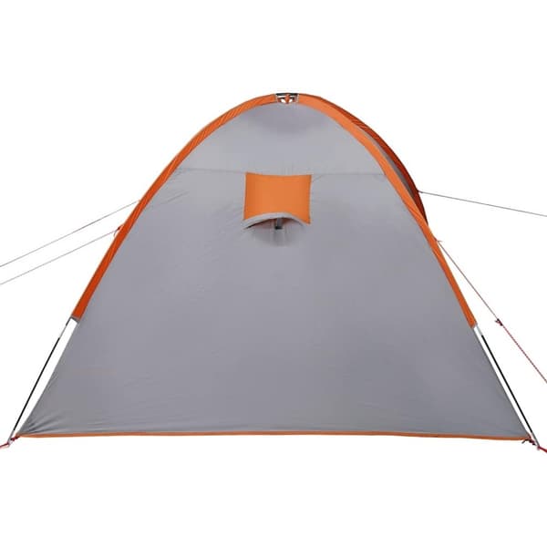 vidaXL Kuppeltelt for camping 8 personer grå og oransje vanntett