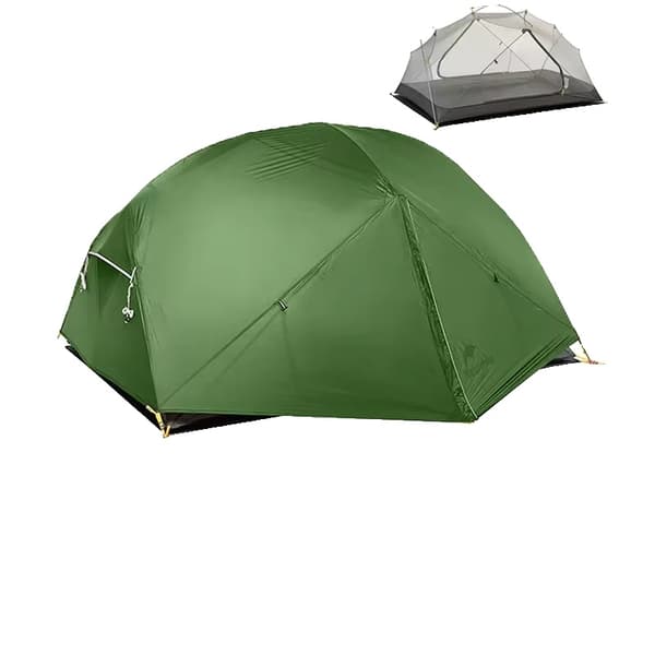 Ultralätt Campingtält, Dubbel Lager Vattentålig, Tre-Säsongs Design,20D - Grön 210T - Forest Green