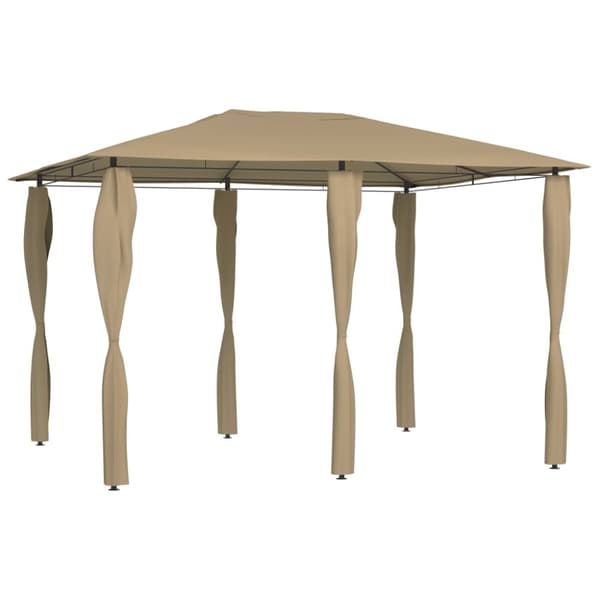 Paviljong med stolpar 3x4x2,6 m taupe 160 g/m²