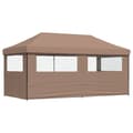 Miniatyrbild 5 av 9: Pop-Up hopfällbart partytält med 3 sidoväggar brun