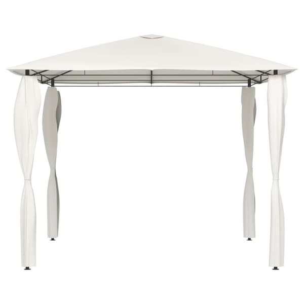 Paviljong med stolpar 3x3x2,6 m gräddvit 160 g/m²